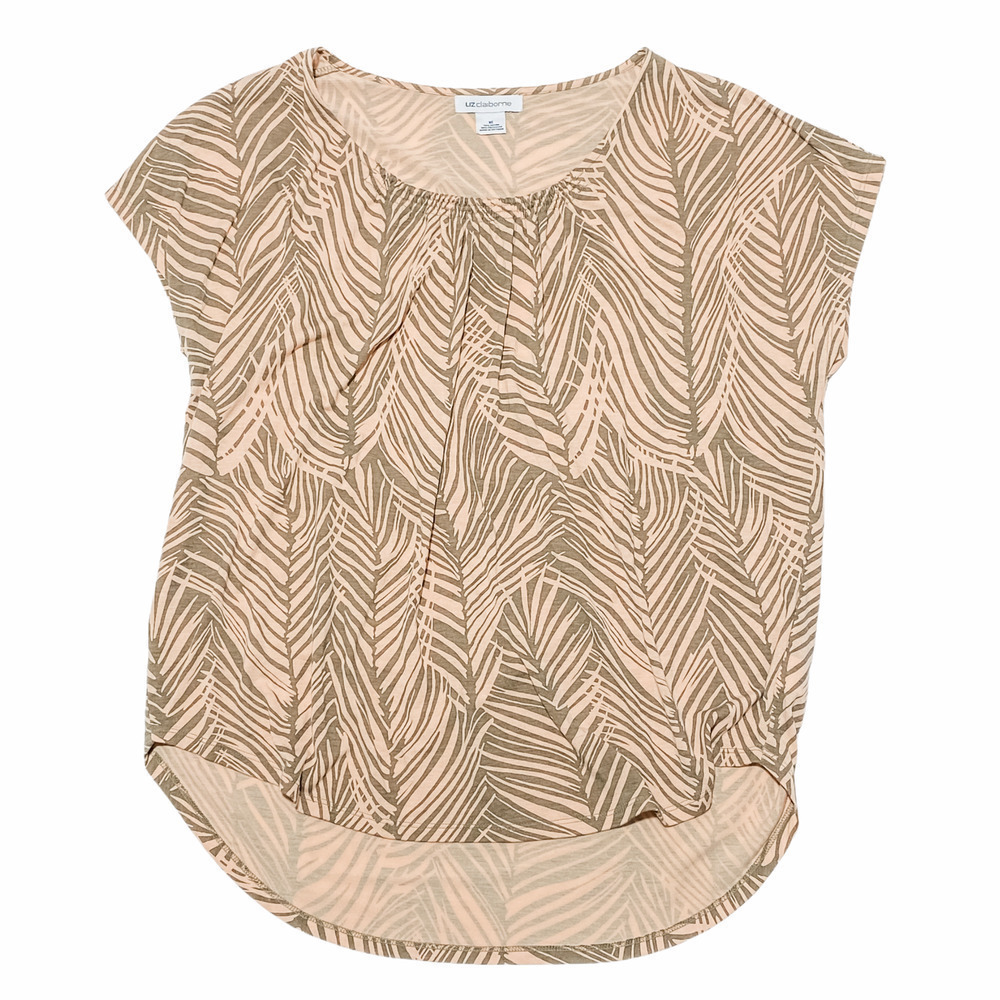 LIZ Claiborne Zebra High Low Pleated Blouse XL